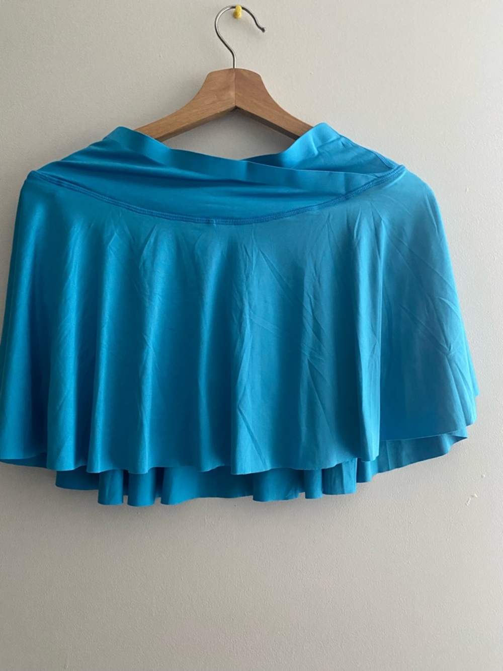 Flared Aqua Blue Circle Skirt with Soft Drape